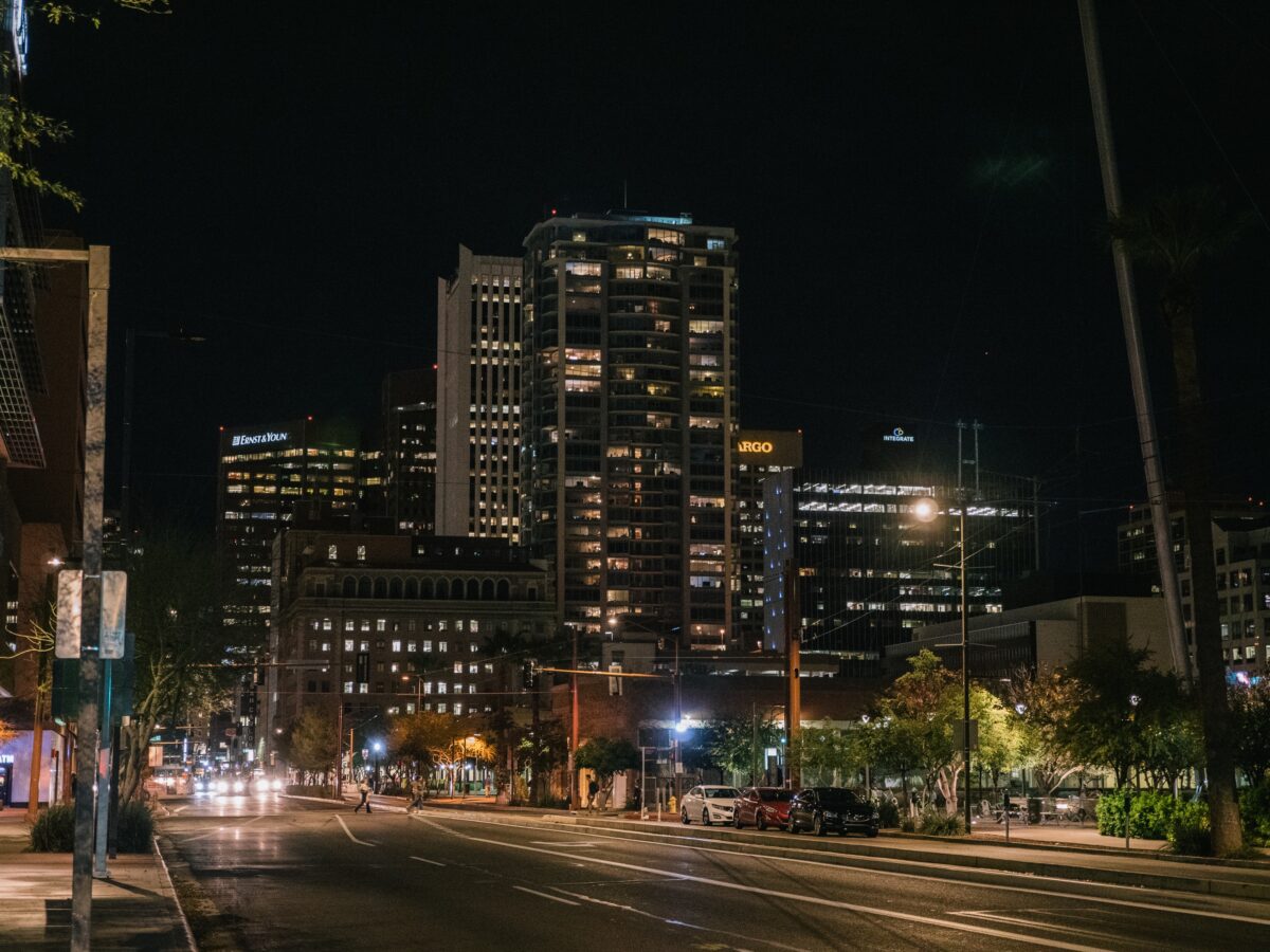 Phoneix, Arizona at night.